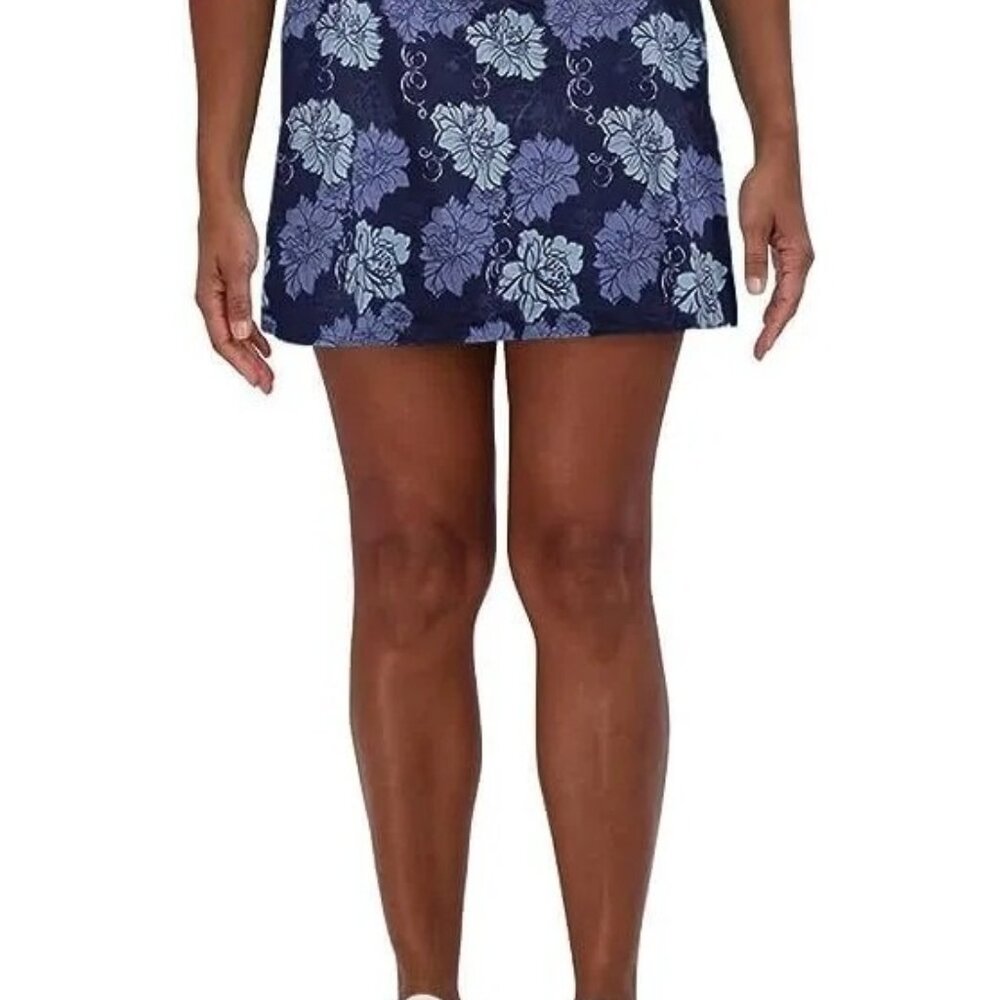 Tranquility By Colorado Clothing Women's Floral Skort XL Blue Polyester/Spandex
